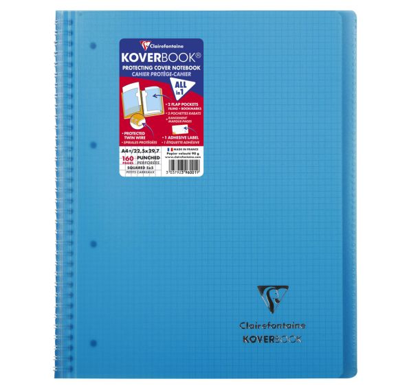 Cahier intégral enveloppante koverbook A4+ 160 pages - Clairefontaine
