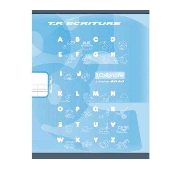 Cahier maternelle 17x22 cm 32 pages 90g 1 feuille double ligne 3mm, 1 feuille unie