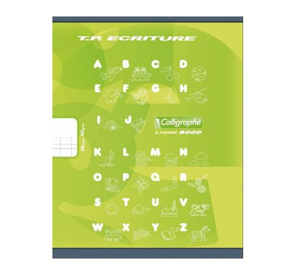 Cahier maternelle 17x22 cm 32 pages 90g 1 feuille lignée 4 mm, 1 feuille unie