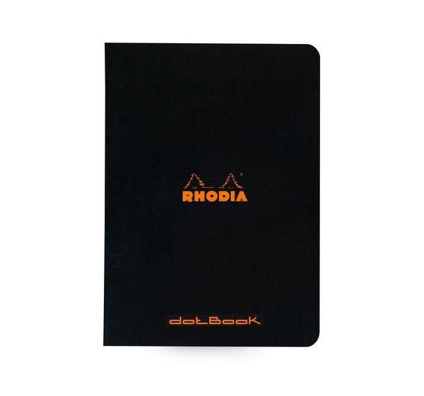 Cahier noir piqué réglure dot - Rhodia