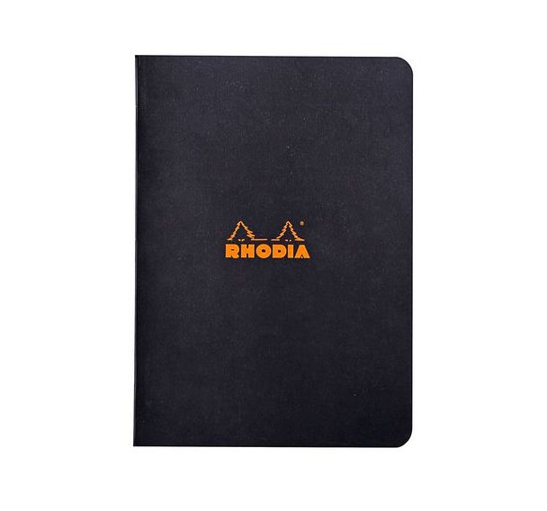 Cahier noir piqué réglure ligné - Rhodia