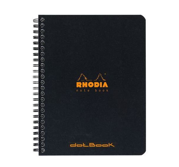 Cahier noir reliure intégrale réglure dot - Rhodia