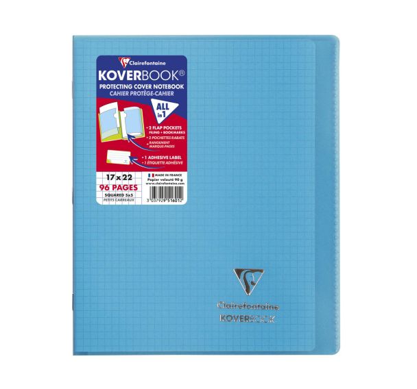 Cahier piqué Koverbook 17x22 cm 96p - Clairefontaine