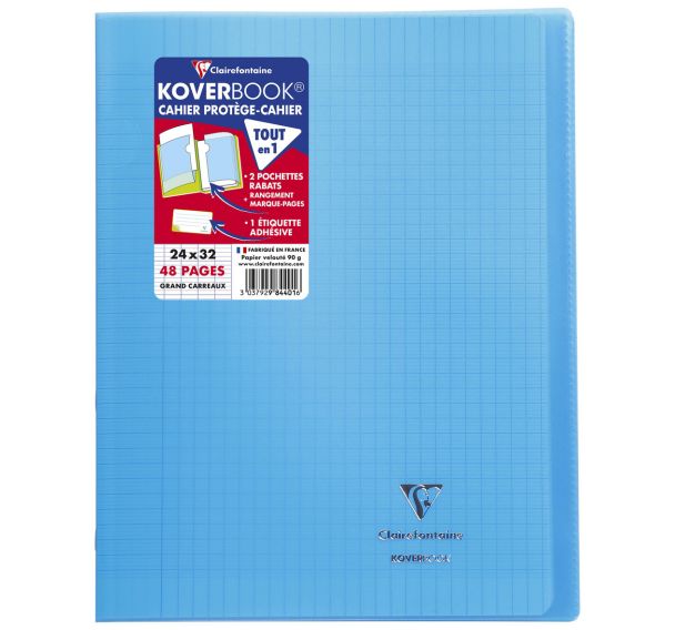 Cahier piqué Koverbook 24x32 cm Seyès 48p - Clairefontaine