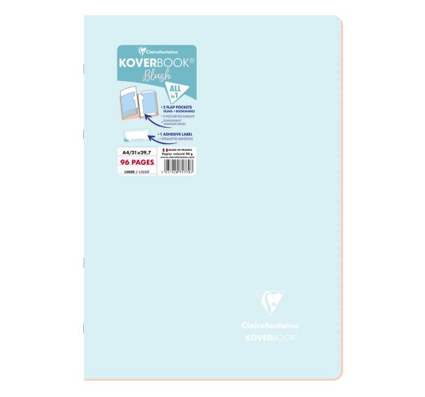 Cahier piqué Koverbook Blush Ligné A4 96p - Clairefontaine