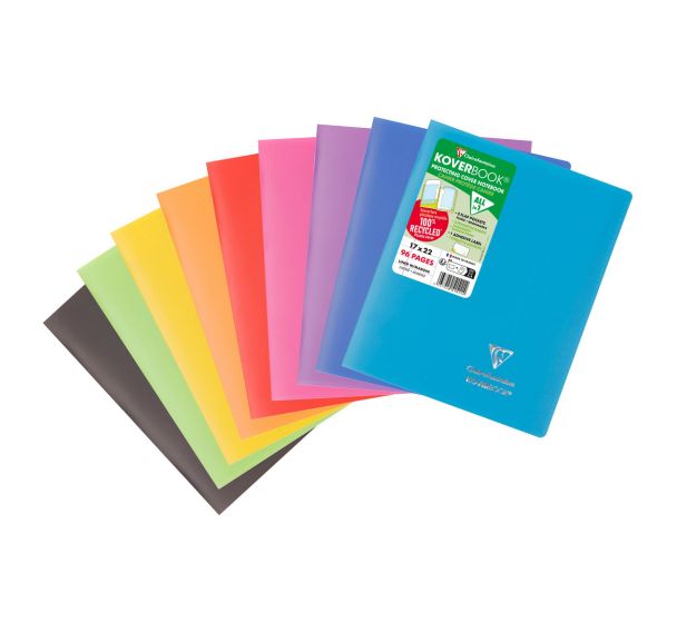 Cahier piqué Koverbook recyclé 17x22 cm - Clairefontaine