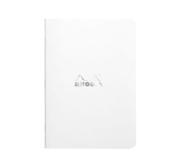 Cahier piqué blanc 14,8x21 cm 96 pages non détachables 80g