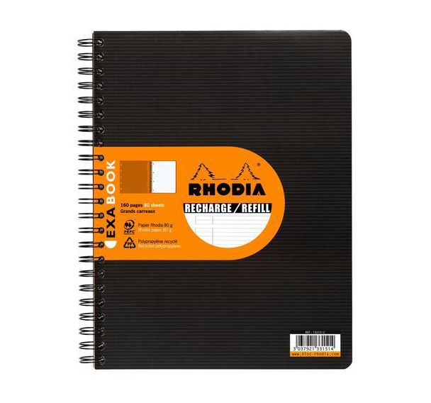 Cahier recharge Exabook intégral A4+, ligné+marge+cadre