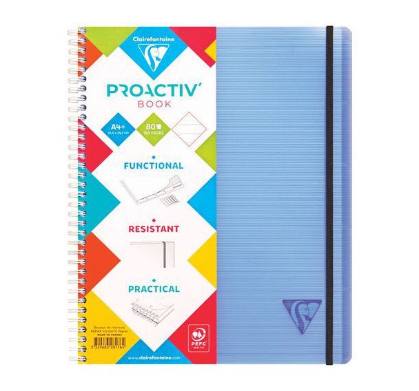 Cahier reliure intégrale linicolor A4+ 160 pages - Clairefontaine