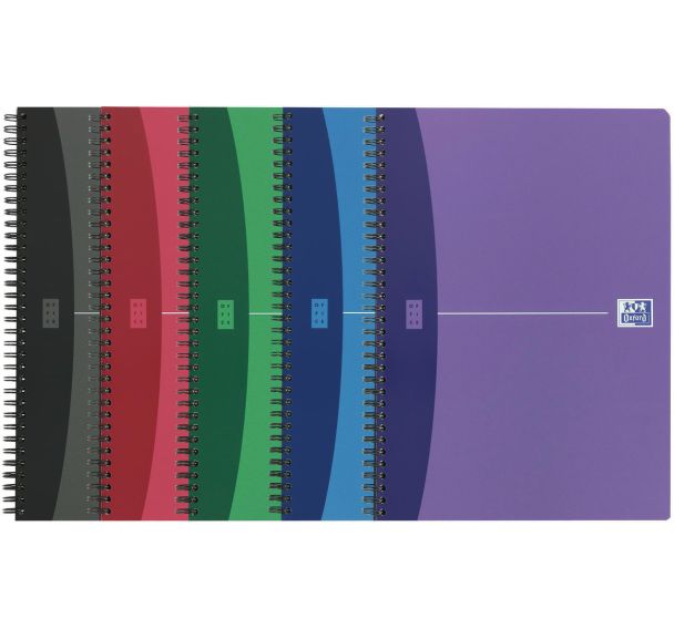 Cahiers office spirale 210x297 180p 90g ligné 7mm - Lot de 5 - Oxford