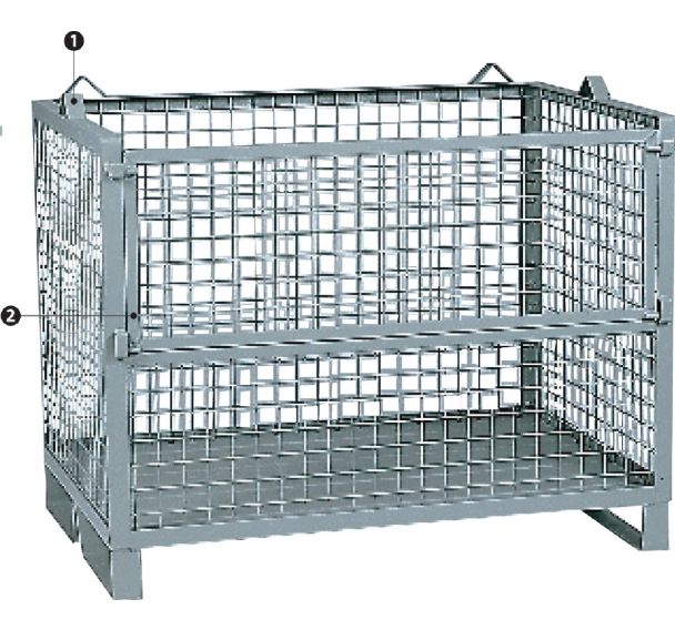 Caisse-palette empilable - Grillagée - Sur pieds