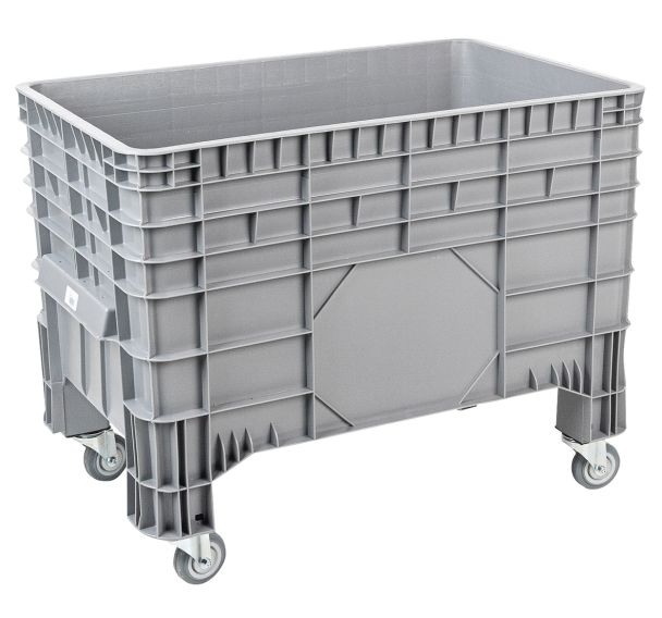 Caisse-palette empilable - Parois pleines - Sur roues - Manutan Expert