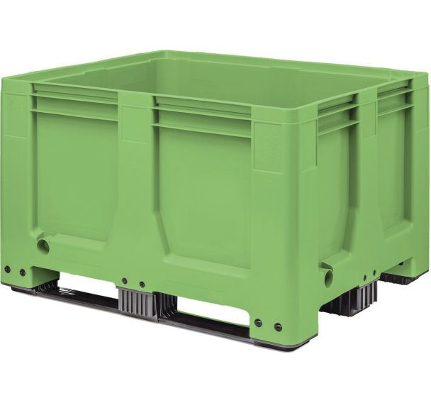 Caisse-palette rigide, 3 semelles, Verte