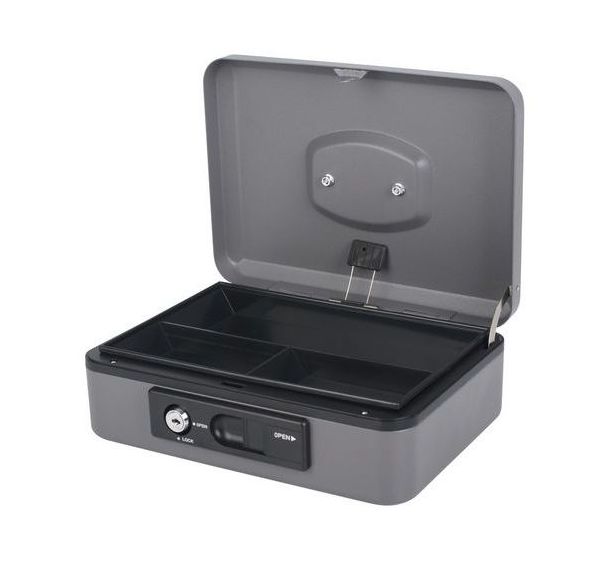 Caisse à monnaie 30 cm - ouverture automatique - bleu