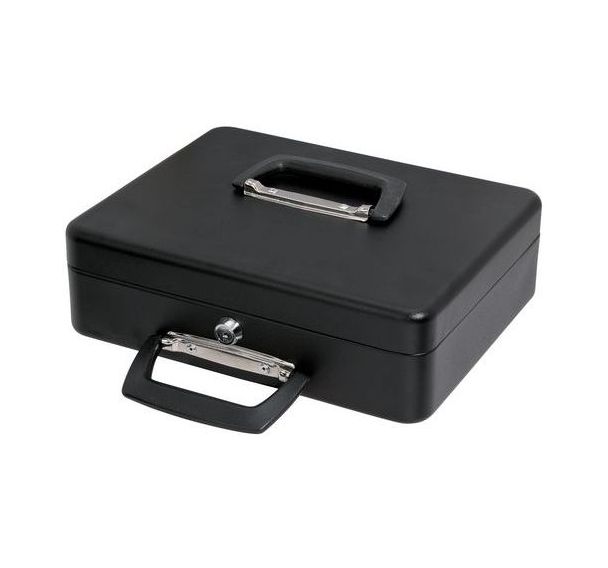 Caisse à monnaie avec monnayeur coulissant - 300x230x90 mm Noir
