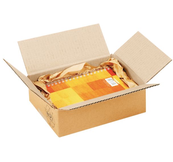 Caisse carton recyclée - Simple cannelure - Petite cannelure - Manutan Expert