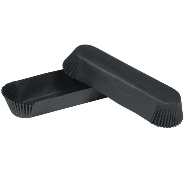 Caissette ovale noir en polystyrène - 105x40x25 mm