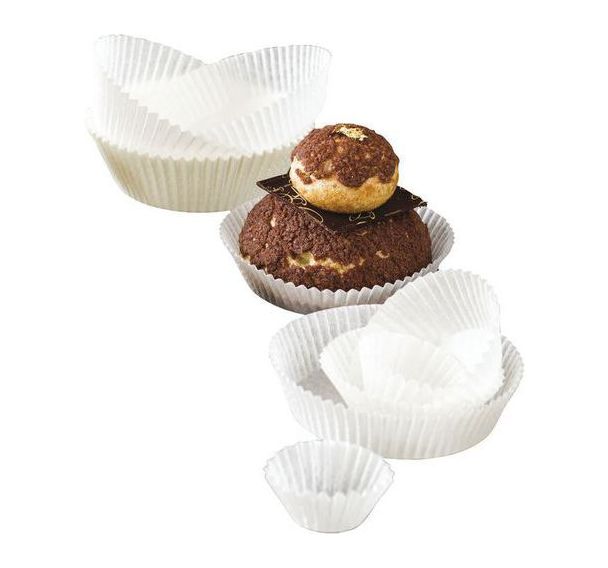 Caissette pâtissière en papier silisé blanc - diamètre 70