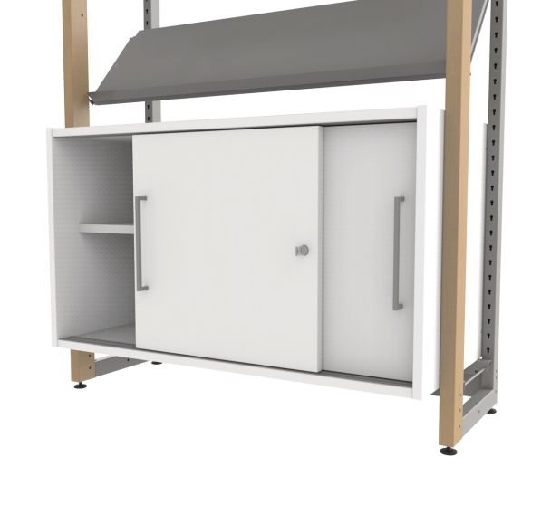 Caisson Ellipse blanc portes coulissantes - Manutan Expert