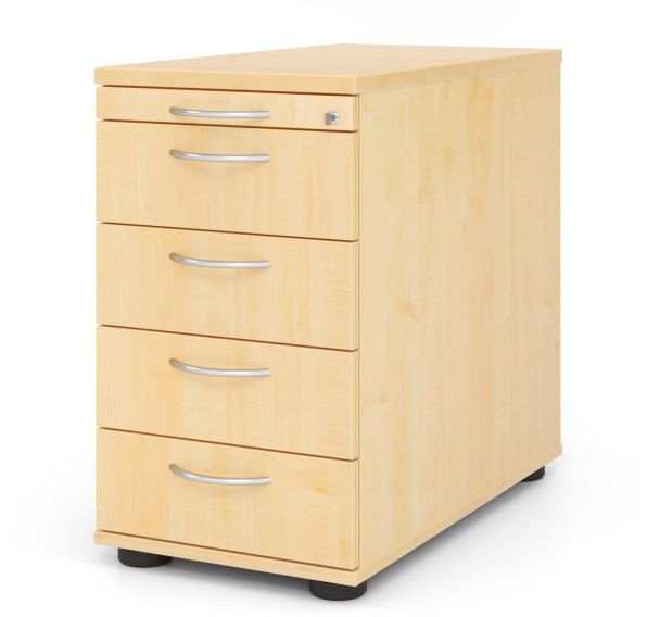 Caisson à 4 tiroirs avec poignée chromée - P 80 cm - Hammerbacher