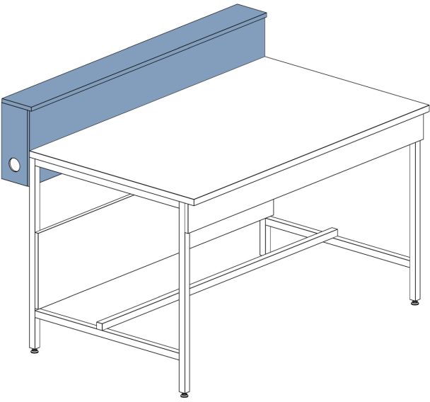 Caisson dosseret et tablette HPL - 150x335mm - Asem