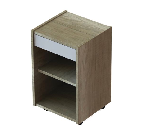 Caisson mobile Quiétub 1 tiroir 1 tablette Tabac/Gris