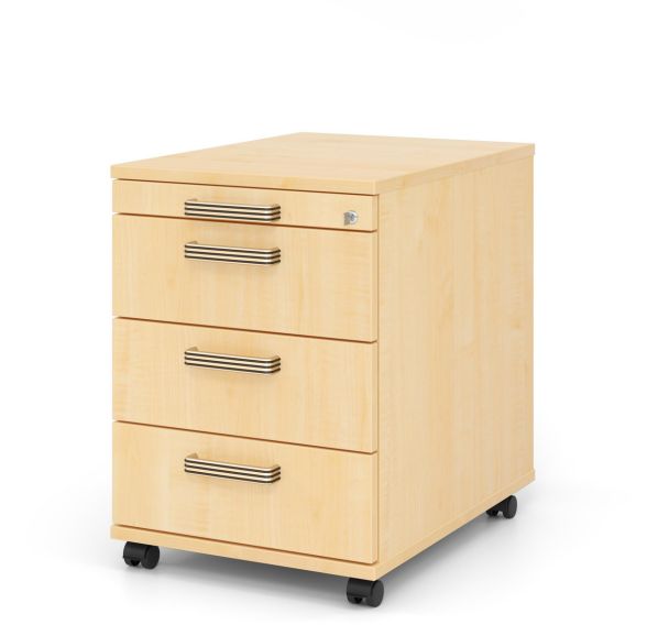 Caisson mobile avec 3 tiroirs à poignée striée - P 58cm - Hammerbacher