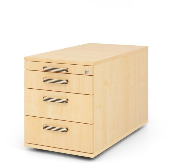 Caisson mobile avec 3 tiroirs à poignée striée - P 80cm - Hammerbacher