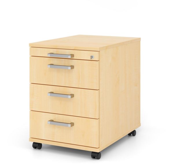 Caisson mobile avec 3 tiroirs poignée chromée - P 58cm - Hammerbacher
