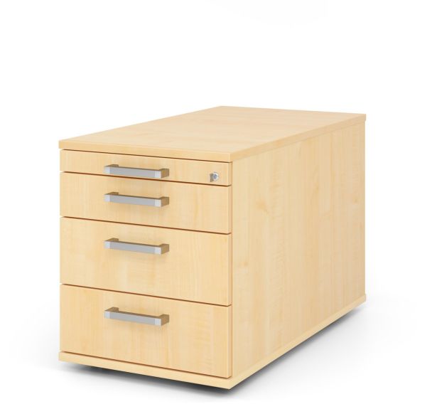 Caisson mobile avec 3 tiroirs poignée chromée - P 80cm - Hammerbacher