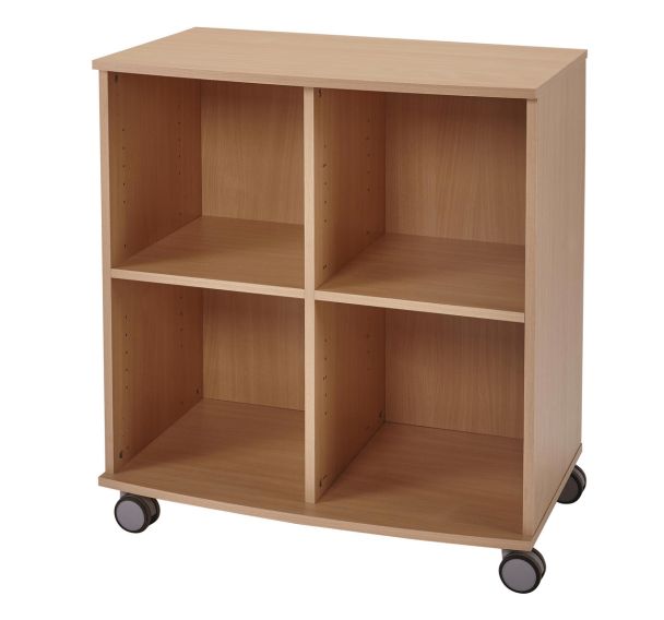 Module Alpha 4 cases sur roulettes Hêtre