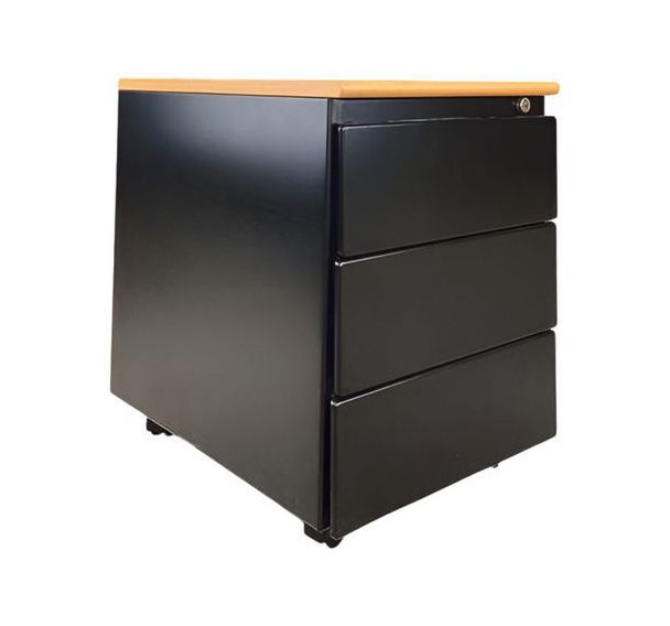 Caisson reconditionné mobile - 3 tiroirs - Noir