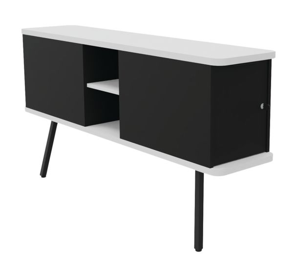 Caisson suspendu Alto Duo noir 2 pieds 2 portes 1 niche Buronomic