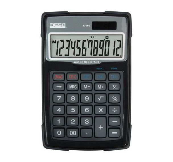 Calculatrice Large Water&Dust Proof Desq 33000 noir - Desq