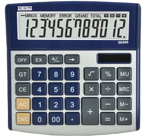 Calculatrice de bureau 12 chiffres - Grand MU GT - Noir - Desk