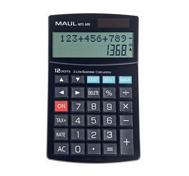 Calculatrice de bureau MTL 600- 12 touches - 2 lignes - Maul