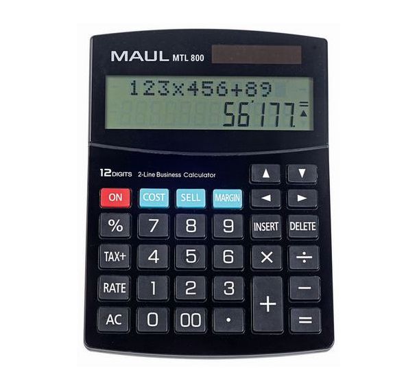 Calculatrice de bureau MTL 600- 12 touches - 2 lignes - Maul