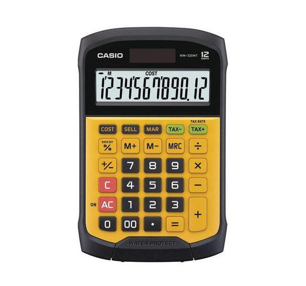 Calculatrice résistante eau et poussière - WM320MT Jaune - Casio