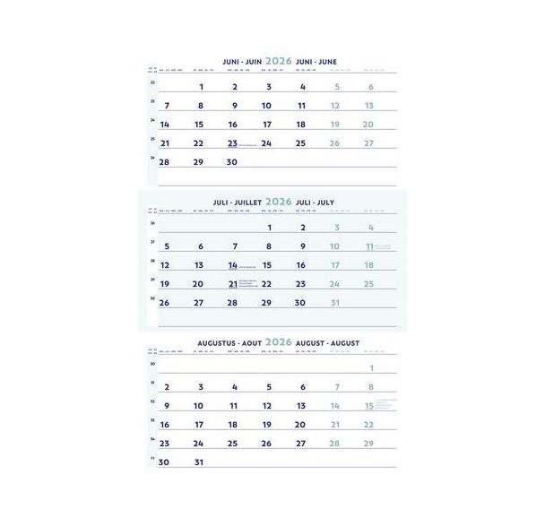Calendrier 2025 3 mois