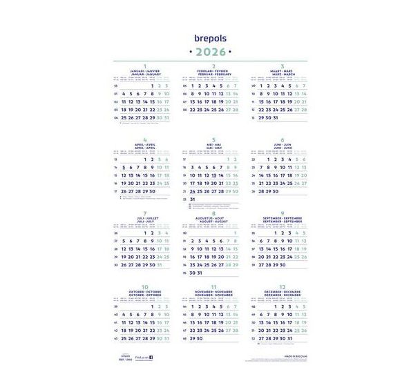 Calendrier annuel 2026