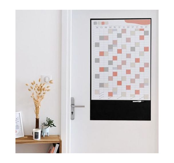 Calendrier mural magnétique, planning annuel