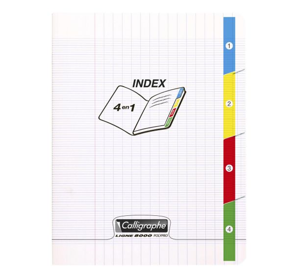 Calligraphe 4 index Cahier piqué incolore 17x22cm 140p séyès 90g - Lot de 5