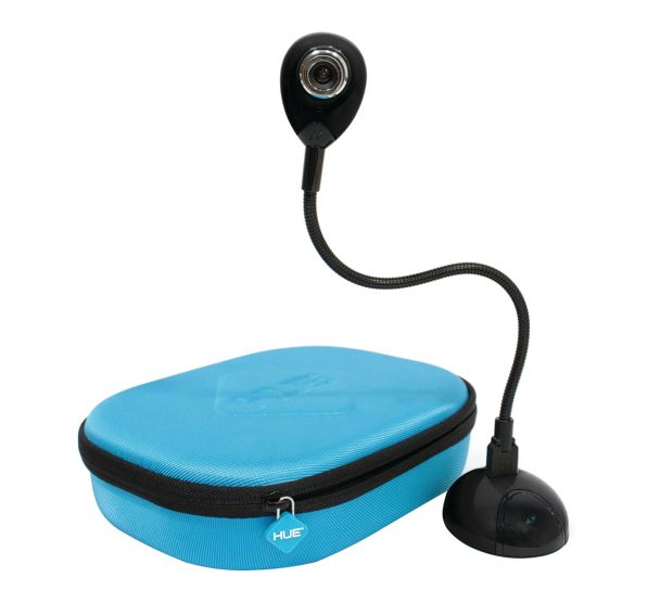 Caméra HUE HD Noir + étui de transport rigide bleu - Hue