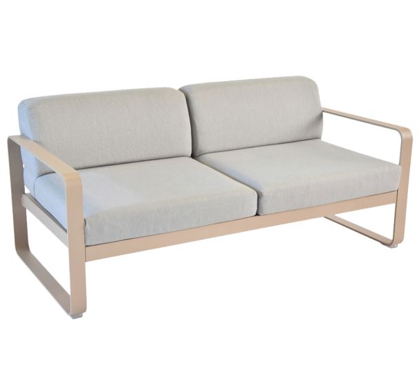Canapé 2 places Bellevie coussins gris flanelle Fermob