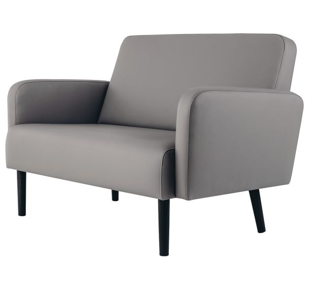 Canapé 2 places Lisoa pied noir enduit PVC Paperflow