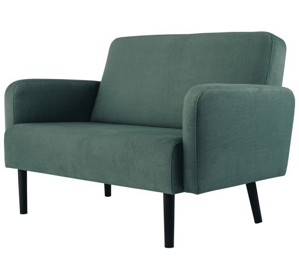 Canapé 2 places Lisoa pied noir revêtement tissu polyester Paperflow