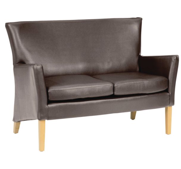 Canapé 2 places Manhattan dossier bas enduit PVC Ginko Taupe