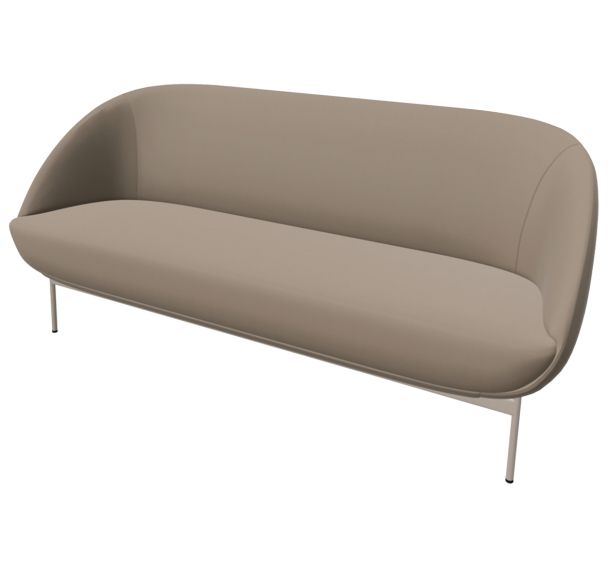 Canapé 2 places Mollen assise tissu enduit