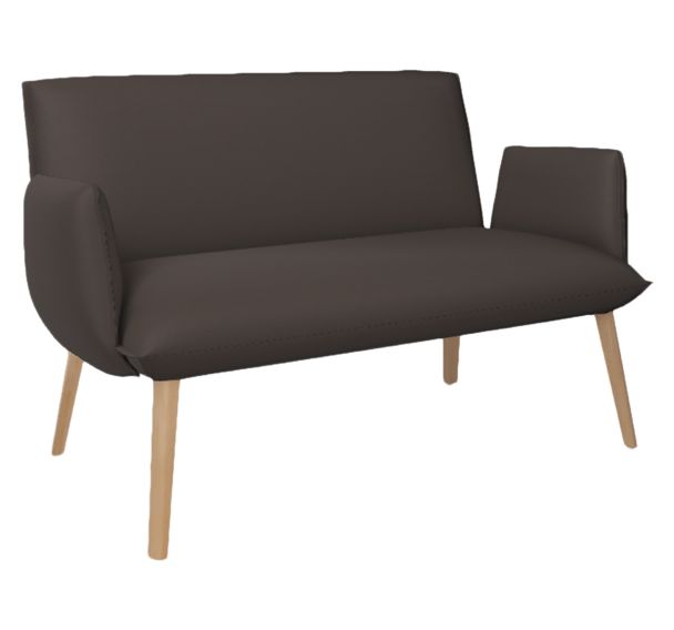 Canapé 2 places Soda avec accoudoirs et sans bouton tissu Aquaclean Daytona Mobitec