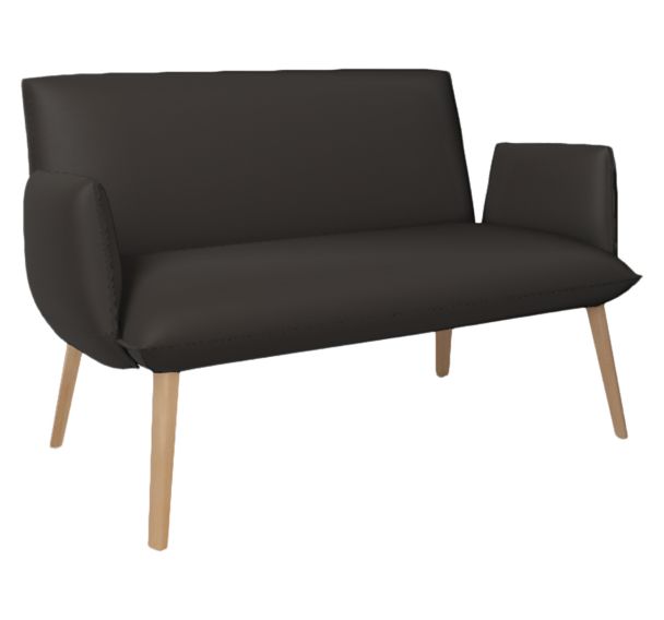 Canapé 2 places Soda avec accoudoirs et sans bouton tissu enduit vinyl Valencia Mobitec